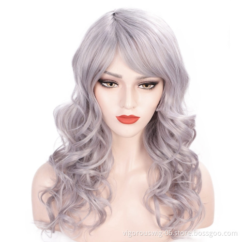 Vigorous Long green Wavy Hair Cosplay Clip In Synthetic Hair Extensions Wigs for Women Girl Wavy Cosplay party Heat Resistan Wig
